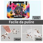 Tappetino sottociotola personalizzato con foto di animale, corona, nome e stile pittura a olio - Regalo di compleanno per amanti di animali