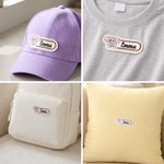 Personalized Embroidered Cartoon Animal 100% Cotton Name Patch Clothing Bag Decor Set of 2 Back to School Birthday Gift for Kids