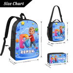 Personalized 3D-Style Character Artwork Cartoon Photo Backpack Lunch Bag Pencil Case with Name Back to School Birthday Gift for Girls Boys
