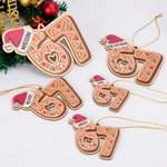 Personalized Six Seven Gingerbread Wooden Christmas Ornament with Name and Year Tree Decor Christmas Gift for Teens and Kids