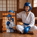 Personalized Oil Painting Style Taekwondo Photo Canvas Prints with Name Modern Wall Decor Ship from USA Birthday Gift for Taekwondo Lovers