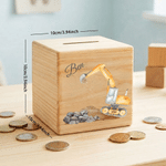 Personalized Watercolor Race Car Police Car Excavator Wooden Money Box Piggy Bank with Name Birthday Anniversary Gift for Kids