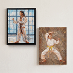 Personalized Oil Painting Style Taekwondo Photo Canvas Prints with Name Modern Wall Decor Ship from USA Birthday Gift for Taekwondo Lovers