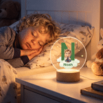 Personalized Cloud 3D-Effect Artwork Character Photo Acrylic Night Light with Name and Initial Nursery Room Decor Birthday Gift for Kids