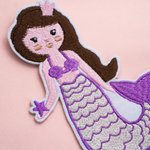 Personalized Embroidered Mermaid Dinosaur Turtle Rainbow Iron-On Patch with Name and Schulkind Year Back to School Gift for Students Kids