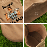 Personalized 3D-Style Character Artwork Photo Golf Ball Bag Sack with Name and Golf Ball Golf Field Birthday Anniversary Gift for Golf Lover