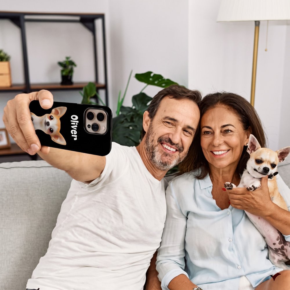 Funda personalizada para iPhone o Samsung con 1 a 3 perros en estilo 3D y nombre regalo de cumpleaños o aniversario para amantes de los perros 7