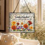 Personalized Birth Flower Grandma's Garden Acrylic Sun Catcher Ornament with Nickname and Name Window Decoration Birthday Gift for Mom Grandma