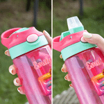 Personalized 3D-Effect Artwork Cute Cartoon Character Photo 16 oz Water Bottle with Name and Straw Daily Use Birthday Back to School Gift for Kids