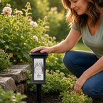 Personalized Ink Wash Style Pet Photo Waterproof Solar Garden Light with Name and Year Garden Decor Pet Loss Memorial Gift for Friends Pet Lovers