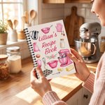 Personalized Mixer Spoon Kitchen Supplies Recipe A5 Notebook with Name Daily Use Birthday Gift for Cooking Lover Baker