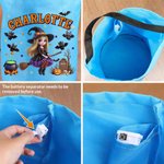Personalised 3D-Effect Artwork Cartoon Halloween Character LED Light Bucket Bag with Name Trick or Treat Activity Halloween Party Gift for Girl