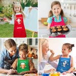 Set grembiule regolabile e cappello da chef personalizzato, con animali, tasca, nome e titolo - Regalo per scuola e pasticceria per bambini