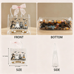 Personalised Black Cat Pumpkin Ghost Halloween-Themed Clear Gift Bag with Name Trick or Treat Halloween Party for Kids Boys Girls