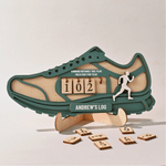 Personalised Sneaker Design Wooden Year Mile Tracker with Name Home Decor Birthday Anniversary Gift for Running Marathon Enthusiasts