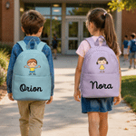 Personalized Cute Cartoon Character School Bag Backpack with Name Back to School Birthday Gift for Kids Children