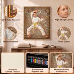 Personalized Oil Painting Style Taekwondo Photo Canvas Prints with Name Modern Wall Decor Ship from USA Birthday Gift for Taekwondo Lovers