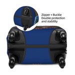 Personalized Travel Scenery Comic Style Couple Photo Luggage Cover Fits 18-32 Inches Suitcase with Name Travel Essential Birthday Gift for Couple