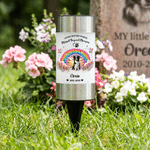 Personalised Rainbow Bridge Pet Photo Solar Garden Light with Name and Date Garden Decoration Memorial Sympathy Gift for Loss of Pet