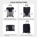 Personalized Travel Scenery Comic Style Couple Photo Luggage Cover Fits 18-32 Inches Suitcase with Name Travel Essential Birthday Gift for Couple