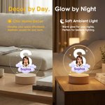 Personalized Cloud 3D-Effect Artwork Character Photo Acrylic Night Light with Name and Initial Nursery Room Decor Birthday Gift for Kids