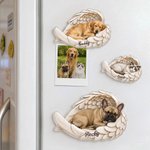 Personalized Pet Photo Wing Shape Fridge Magnet with Name Home Decoration Daily Use Birthday Memorial Sympathy Gift for Pet Lovers Pet Owners