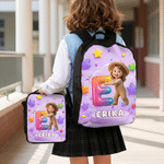 Personalized 3D-Style Character Artwork Cartoon Photo Backpack Lunch Bag Pencil Case with Name Back to School Birthday Gift for Girls Boys