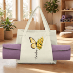 Personalized Birth Flower Butterfly Large Capacity Yoga Mat Bag with Name Yoga Exercise Birthday Gift for Pilates Yoga Lover