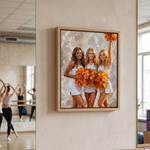 Personalized Oil Painting Cheerleader Canvas Print with Photo and Name Wall Decor Ship from USA Housewarming Gift for Cheerleader