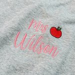Personalized Multicolor Teacher Theme Red Apple Embroidered Sweatshirt with Text Back to School Teacher Appreciation Gift for Teachers Educators