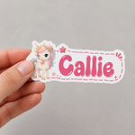 Personalized Cute Cartoon Animal Sticker Sheet with Name Daily Use Back to School Birthday Gift for Students