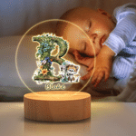 Personalized Jungle Animal Initial Acrylic Night Light with Name Bedroom Decor Baby Shower Gift for Babies Toddlers