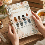 Personalized Exquisite Watercolor 2-5 Best Friends 2026-2028 Monthly Planner with Name Birthday Anniversary Gift for Besties