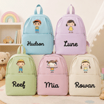 Personalized Cute Cartoon Character School Bag Backpack with Name Back to School Birthday Gift for Kids Children