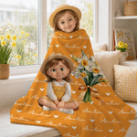 Personalized 3D-Effect Artwork Birth Flower Soft Throw Blanket with Name and Photo Home Decor Birthday Anniversary Gift for Family Friends