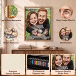 Personalised Couple Comic Style Photo Canvas Prints with Text Romantic Wall Decor Ship from USA Anniversary Birthday Gift for Couples Newlyweds
