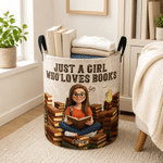 Personalized 3D-Effect Artwork Reading Character Photo Waterproof Laundry Storage Basket with Handle and Name Housewarming Birthday Gift for Women