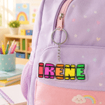 Portachiavi personalizzato in acrilico leggero, multicolore, stile pastello, con nome – Regalo per l’uso quotidiano, il ritorno a scuola e il compleanno, per ragazze e ragazzi