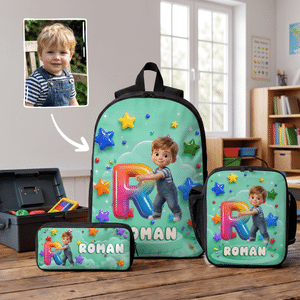 Personalized 3D-Style Character Artwork Cartoon Photo Backpack Lunch Bag Pencil Case with Name Back to School Birthday Gift for Girls Boys