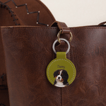 Personalised Multicolour Cute Pet Photo PU Leather Keyring with Name Pet Memorial Birthday Gift for Pet Owners