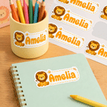 Personalized Cute Cartoon Animal Sticker Sheet with Name Daily Use Back to School Birthday Gift for Students