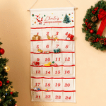 Personalized Santa Claus Christmas Countdown 24 Pockets Advent Calendar with Name Home Decor Christmas Gift for Friends Family