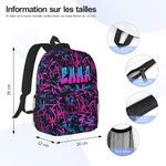 Sac à dos enfant personnalisé avec nom - Style graffiti urbain - Cadeau de rentrée scolaire pour les élèves