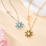 Personalized Flower Shape Birthstone Necklace with Name Daily Wear Anniversary Gift for Women Besties