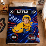 Coperta morbida personalizzata con foto di un'auto da corsa da fantacalcio e nome - Decorazione per la casa - Regalo per il rientro a scuola e per il compleanno dei bambini