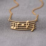 Personalised Dainty Staff Note Musical Sterling Silver Necklace with Hidden Secret Message Birthday Gift for Musician Women