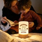 Personalisiertes Line-Art Nachtlicht mit Babytieren & Namen | Dimmbar | 15h Akku | Kinderzimmer Deko | Tauf- & Geburtstagsgeschenk für Kinder & Babys