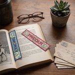 Personalised Vintage Flower Bookmark with Embroidered Name Reading Birthday Graduation Gift for Book Lovers Bookworms