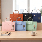 Personalised Cartoon Character PU Leather Briefcase with Name and Handle Office Accessory Graduation Appreciation Gift for Teachers