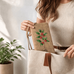 Personalized Multicolour Painted Birth Flower Tri-Fold PU Leather Wristlet Wallet with Card Holder and Name Birthday Anniversary Gift for Women Friends